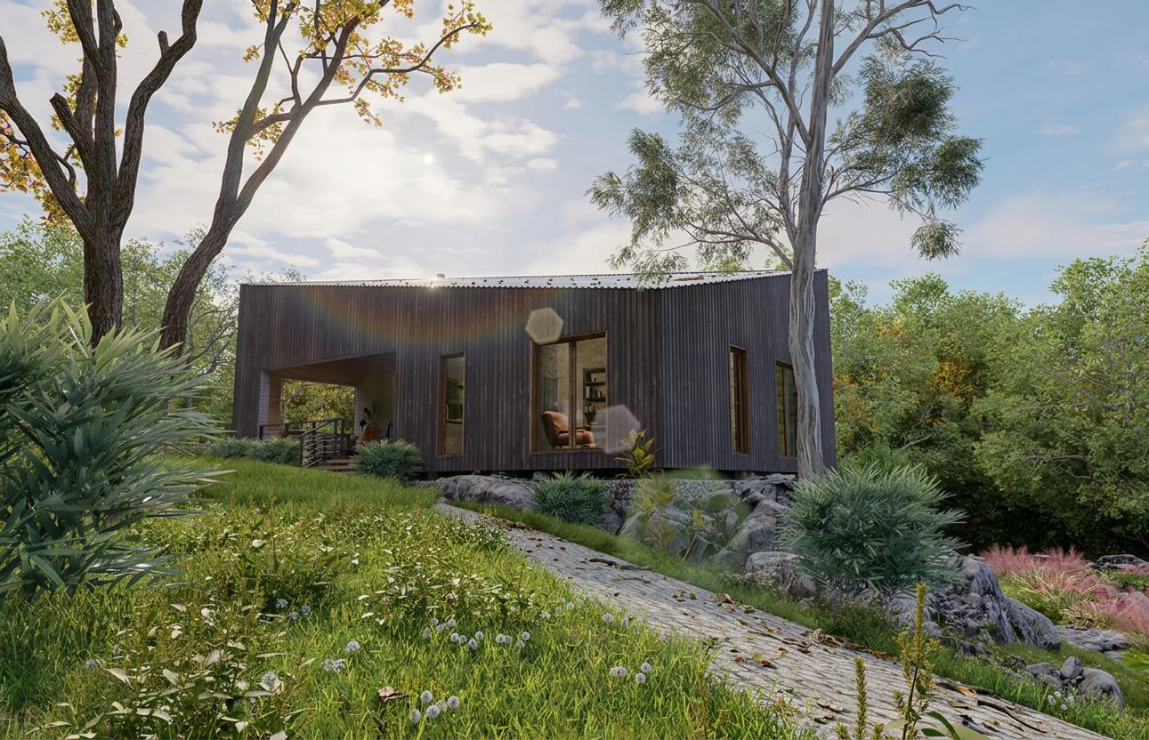 Betulla-PARK — pojedynczy domek premium, złota godzina